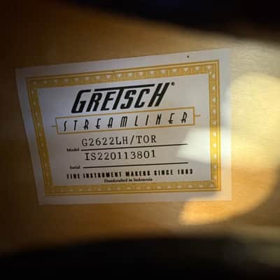 Gretsch Streamliner G2622LH TOR Left handed, with soft case. image 10