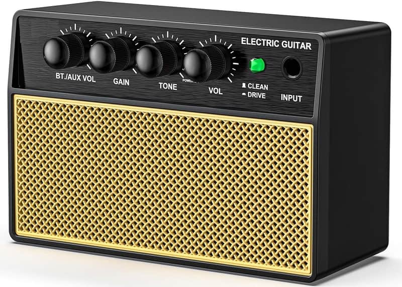 Mini Guitar Amp 10W, Rechargeable Guitar Amp for Electric Guitar, Bluetooth Guitar Amp with Clean Overdrive Tone for Practice image 1