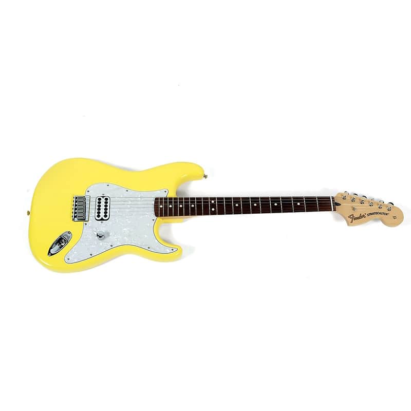 Fender Tom DeLonge Stratocaster Electric Guitar With Invader SH8 Pickup Regular Graffiti Yellow