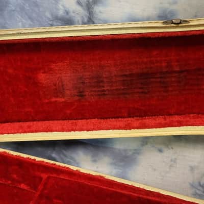 Vintage RARE 1962 Harmony Silvertone Supro National Electric Guitar Hard Shell Case Brown White Red Plush image 13