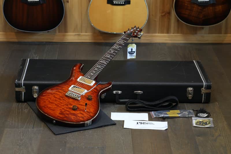 2011 PRS Custom 24 Quilt 10 Top Electric Guitar Dark Cherry Burst + OHSC image 1