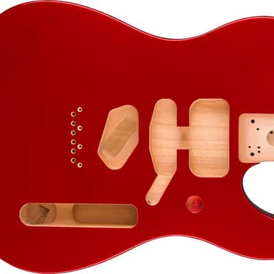 Genuine Fender Deluxe Series Telecaster SSH Body Modern Bridge, CANDY APPLE RED image 4