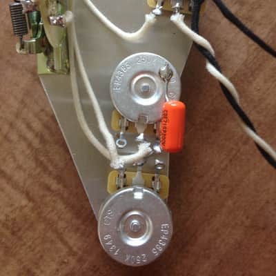 250k Fender Stratocaster Upgrade Wiring Harness Quality Parts CTS Pots CRL 5 Way Switch .022 Orange image 3