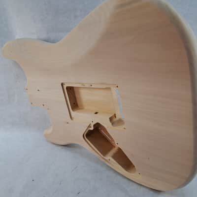 Unfinished Basswood HSH guitar body - fits Fender Strat Stratocaster neck Floyd Rose P077 image 4