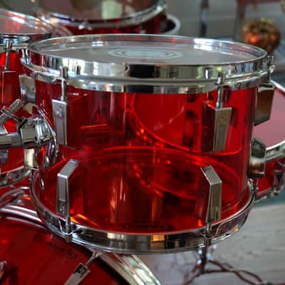1979 Sonor Acryl Champion 6-Piece Drum Kit Red image 4