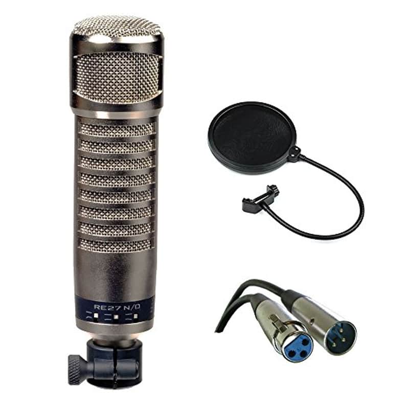 Electro-Voice RE27N/D Broadcast Announcer Microphone with Variable-D, Neodymium Capsule, Pop Filter & XLR Cable image 1