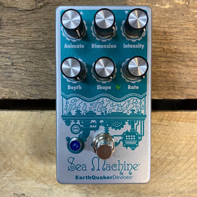 EarthQuaker Devices Sea Machine Super Chorus V3 - Serial # 8019 2022 Silver / Teal Print image 1