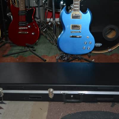 Epiphone SG Muse Guitar in Radio Blue Metallic w/Black Dunlop Straplocks & HSC image 8