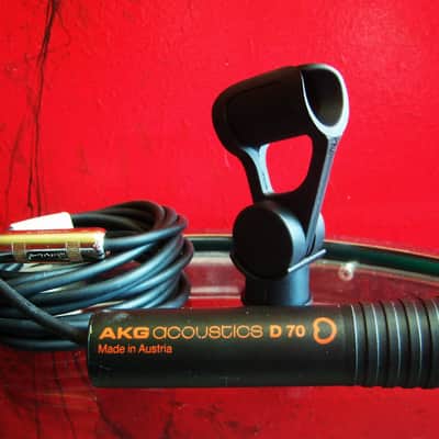 Vintage RARE 1980's AKG D70 / D70ME dynamic cardioid microphone 620 OHMS w accessories DRUMS HORNS image 11