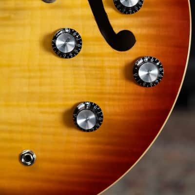 Epiphone ES-335 Figured Semi-Hollow Electric Guitar - Raspberry Tea Burst image 12