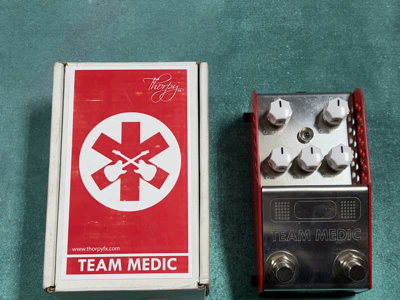 ThorpyFX Team Medic V2 Buffer / EQ / Boost 2018 - Silver/Red image 1