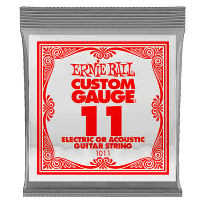 Ernie Ball Plain Steel .011" -- 6 Pack image 1