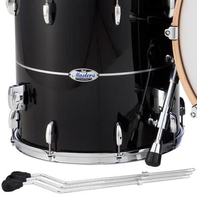 Pearl Masters Maple Complete 14x14" Quicksilver Black Floor Tom Drum w/Legs | NEW Authorized Dealer image 1