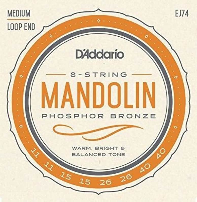 Set of D'Addario EJ74 Phosphor Bronze Mandolin Strings, Medium, 11-40 image 1