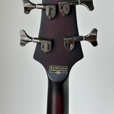 Schecter Hellraiser Extreme-4 Active 4-String Left Hand Bass 2010s - Crimson Red Burst Satin image 2