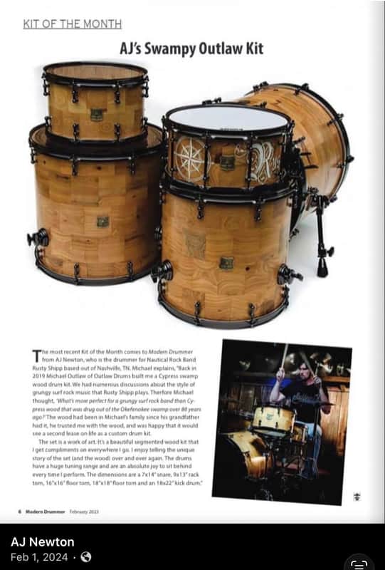 Outlaw Drums Log Recovery Signature Series 2027. - Clear or stain image 1