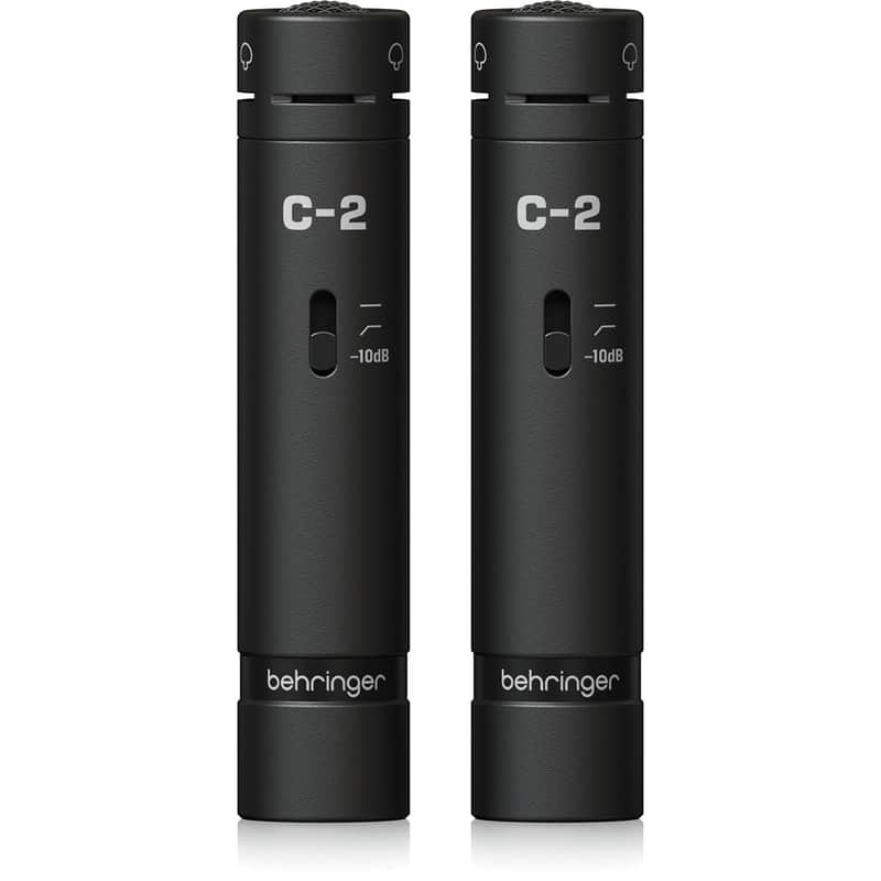 Behringer C-2 Dark Edition Matched Studio Condenser Microphones, Black, Pair image 1