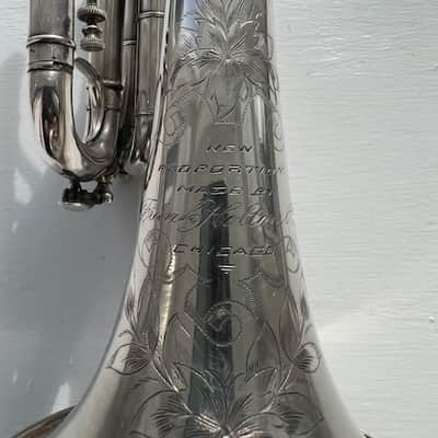 1909 Frank Holton “New Proportion” Cornet – Chicago Era – Couturier Model – Silver – Original Case & Mouthpieces image 23