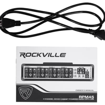 Rockville RPM45 1800w Powered 4 Channel Mixer/Amplifier w USB/EQ/Effects/Phantom image 10