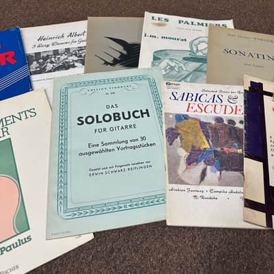 Used Vintage Retro Old Set of 14 different music books Classical/Solo Guitar image 3