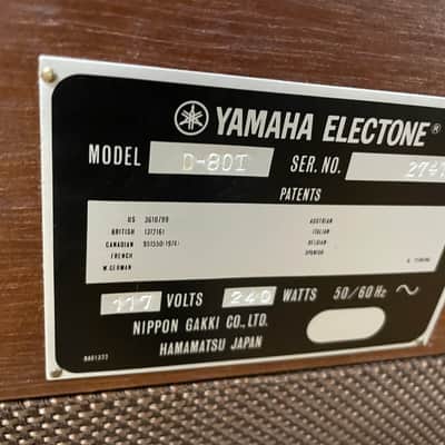 Yamaha D-80 Organ Synthesizer GX1 D80 image 8