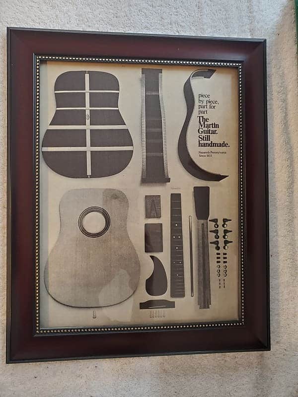 1974 Martin Guitars Promotional Ad Framed Still Handmade Original image 1
