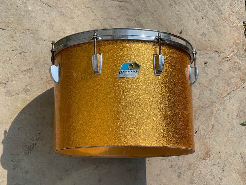 1970's Ludwig 14" Concert Timp Tom Gold Sparkle 10x14 6-PLy image 1