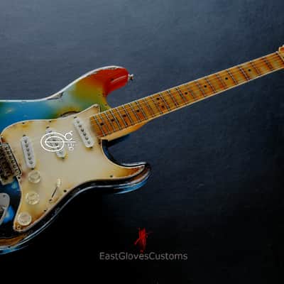 Fender Deluxe Stratocaster Galaxy Blue Aged Relic by East Gloves Customs (RARE) image 9