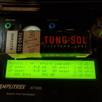 Tung-Sol 4% tight Matched Pair (2) 6SN7GTB tNOS AT1000 TESTED Vacuum Tubes T7 tall glass dual triode 1956-1961 image 4