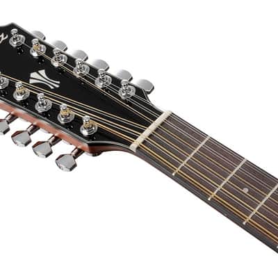 Ibanez AEG5012DVH 12-String Acoustic-Electric Guitar Dark Violin Sunburst image 13