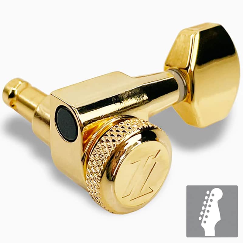 NEW True Lok Mini Locking Tuners - 6-in-line, Single Pin TK-7106-002 - GOLD image 1