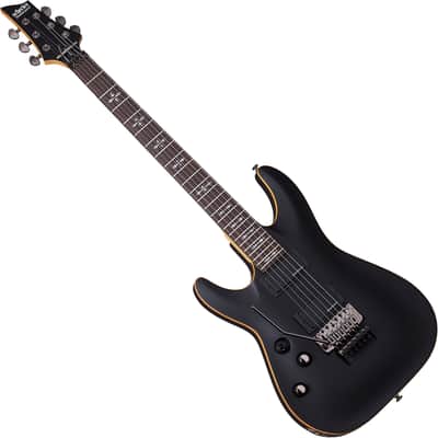 Schecter Demon-6 FR Left Hand Electric Guitar - Satin Black (3666) image 2