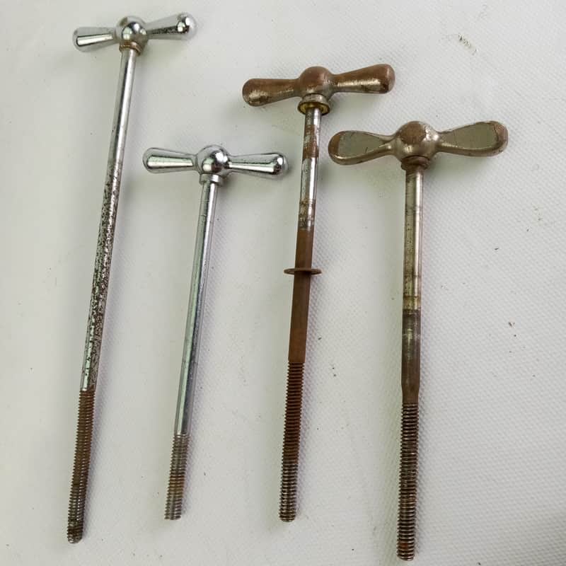 Pick 1of these 4 Tension Rods Bow-Tie Bass Drum/Tunable Floor Tom Vintage Nickel image 1
