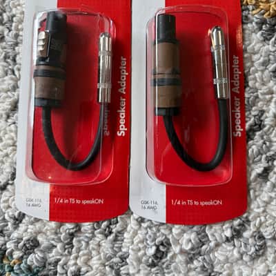 Pair of Hosa GSK116 GSK-116 1/4" TS to Neutrik speakOn 2010s - Standard image 1