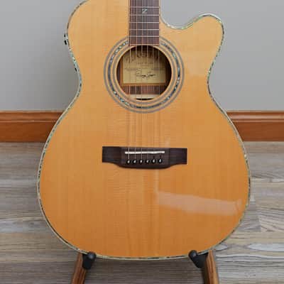 Zager ZAD900CE OM Style Acoustic Electric with Fishman Aura Pro Electronics + Case, Extra Strings & Strap image 2