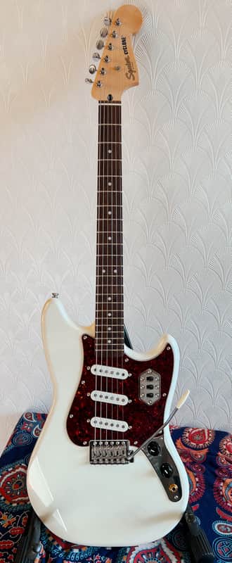 Squier Paranormal Cyclone, Pearl White Upgraded 18:1 Kluson Tuners, Pure Tone Jack & gig bag image 1