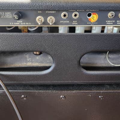 Vintage 1970s Fender Twin Reverb Amp Head w/ Footswitch and Used PRS HDRX 2x12" Speaker Cabinet image 13