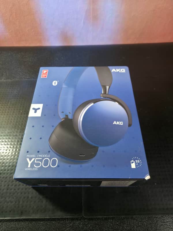AKG Y500 On Ear Foldable Wireless Bluetooth Headphones - Blue image 1