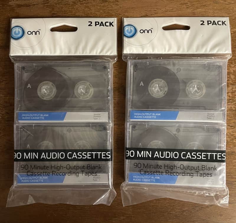 Onn 90 Minute Cassette Tapes Pack of 4 Sealed NEW image 1