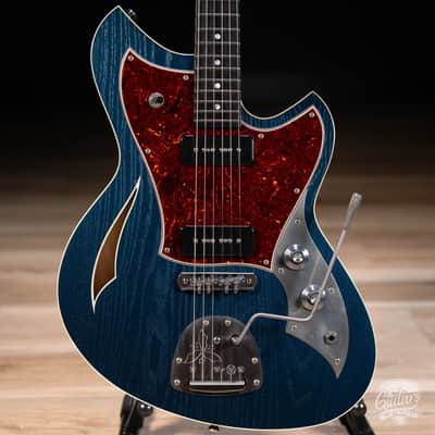 Novo Custom Miris J Semi-Hollow w/ Fralin P-90s & Ebony FB – Lake Como Blue image 2