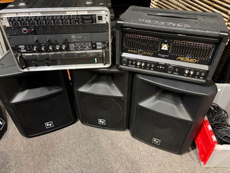 Band PA System, Dj Sounds System For Sale EV SX300 and SX100 Speakers with Mackie M1200 amp and RX1602 and more! image 1