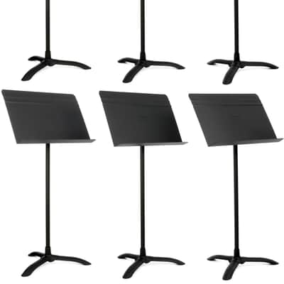 Manhasset Model 48 Symphony Music Stand 6-pack - Black Bundle with Manhasset M57 - Model# 1000 image 3
