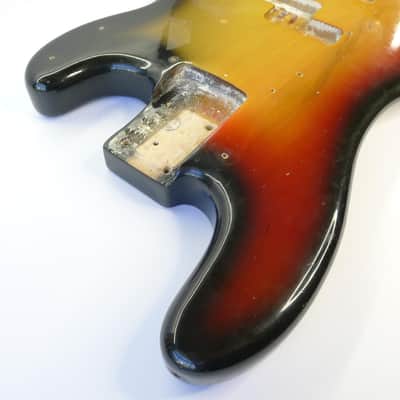 Vintage 1975 Fender P-P Precision Bass Double P-Bass Sunburst 4-Bolt Body mid-1970s image 16