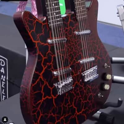 Danelectro Double-Neck Guitar Double-neck 6/12 Red Crackle image 1