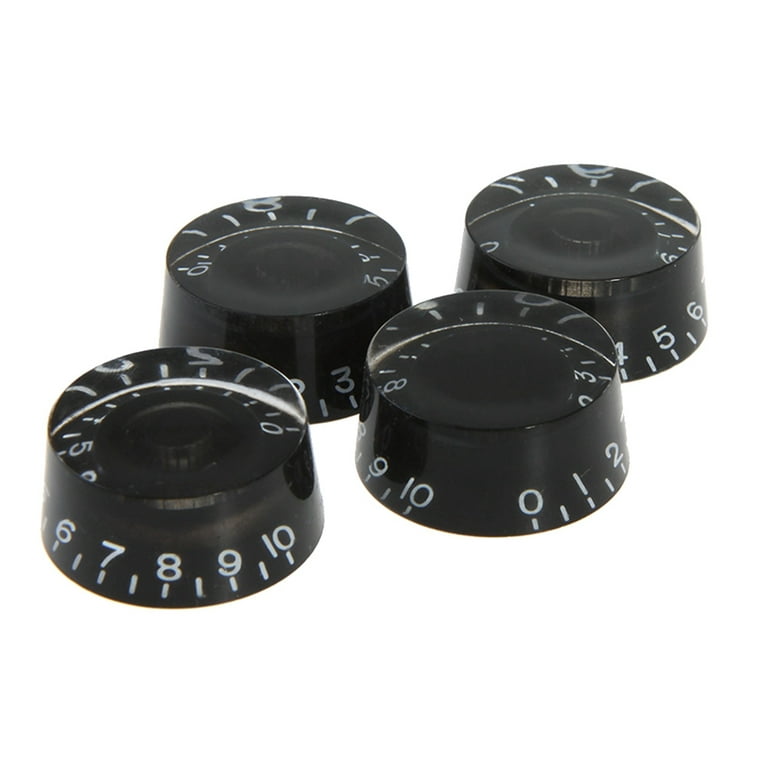 OEM 4 PCS/ Set Round Guitar Knobs Volume Tone Control Knobs Rotary Knobs for Epiphone Style Electric Guitar Parts Replacement (Black) photo 1