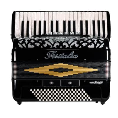 Fisitalia Model 37.34 - 37/96 LMM 3/4 - Black Accordion with Red/Gold Bellows image 2