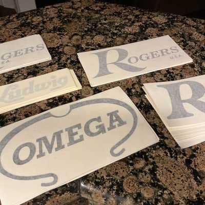 Ludwig, Gretsch, Slingerland, Rogers and more…… Bass Drum Head Decal Lot 303pcs image 9