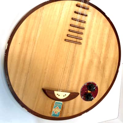 Vintage circuitbent Chinese Moon Lute Yue Qin Asian Banjo Yueqin 1960s Wood image 1