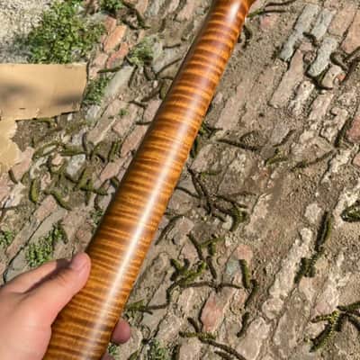 4-string electric bass neck jazz bass stainless steel 21frets Roasted flame Maple guitar neck 34inch hole 18mm Nut 38mm maple fingerboard image 3
