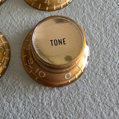 BEAUTIFUL Vintage 60’s 70’s Gold Reflector Knobs Set Les Paul SG Gibson ES Volume Tone image 4